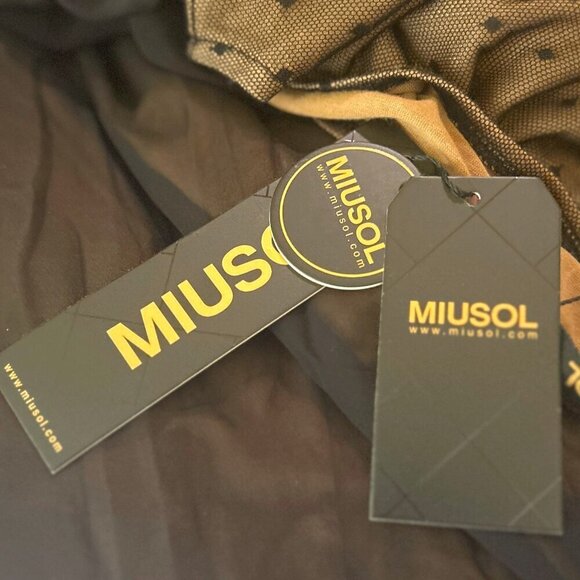 Miusol NWT SZ XL Black Polka Dot Mesh Formal Maxi Prom Mother of the Bride Black - Picture 15 of 15